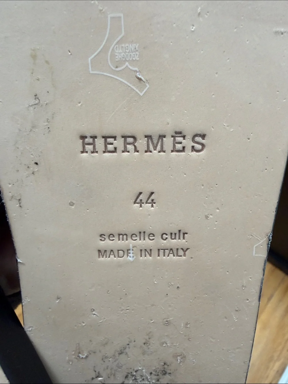 Hermes Men's Black Leather H Sandals